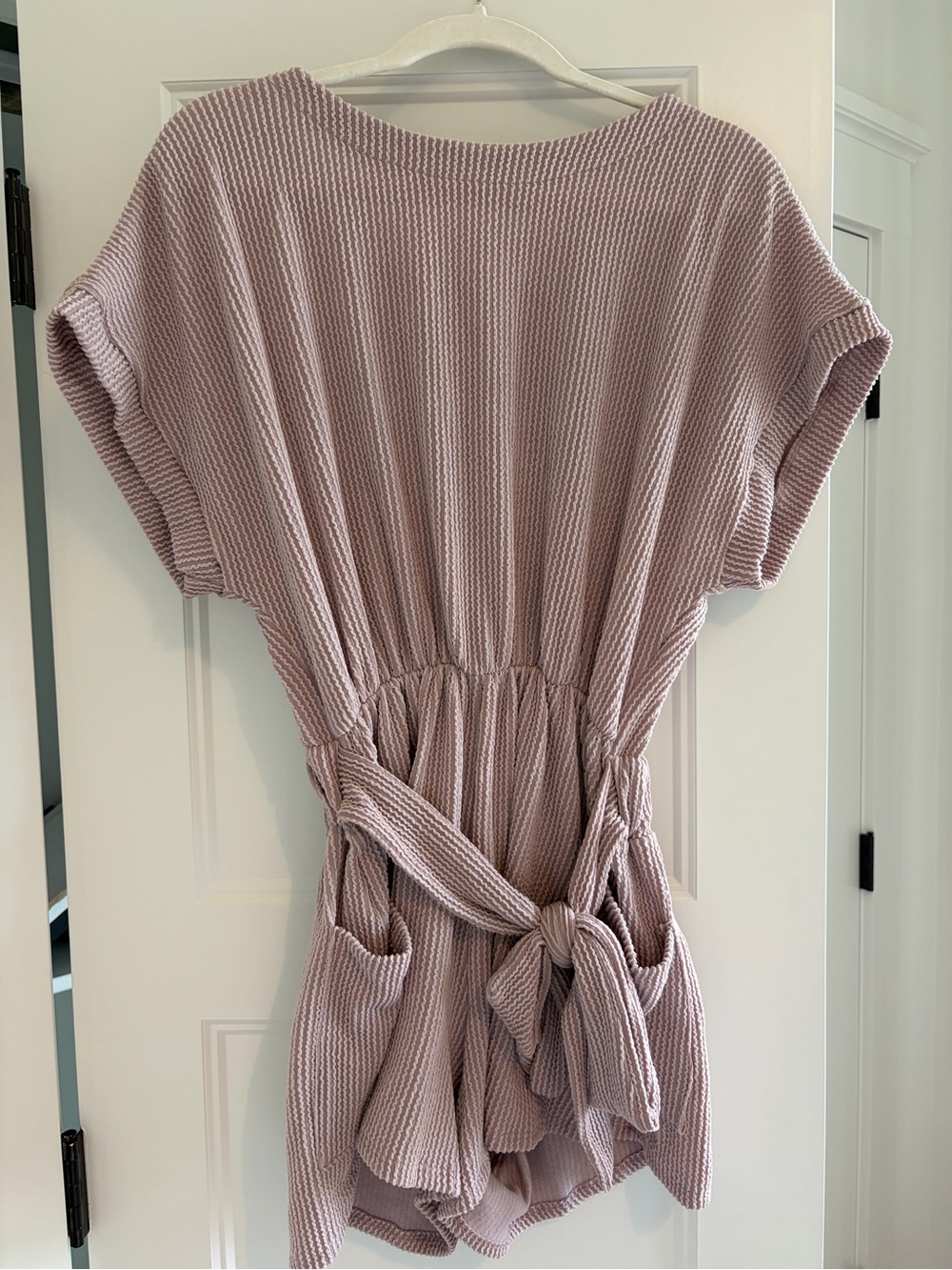BUCKETLIST Blush Ribbed Short Romper